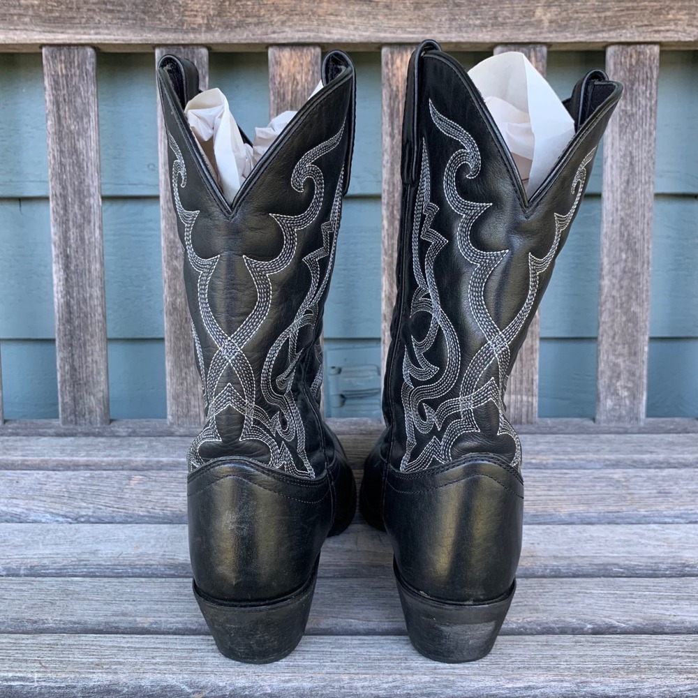 Laredo Womens 10 M Maddie Black Leather Western Cowgirl Boots 51110 - Picture 6 of 13